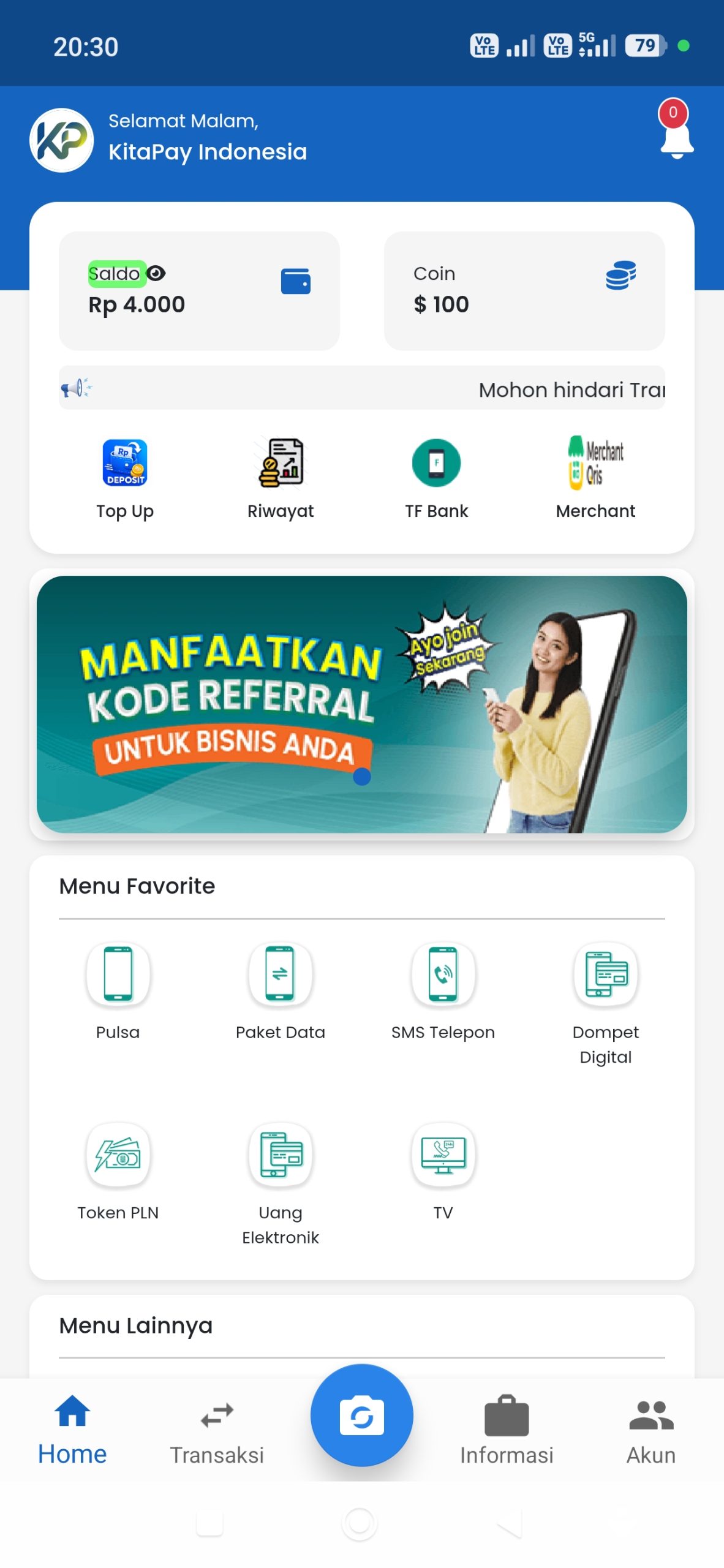 Tampilan Aplikasi KitaPay